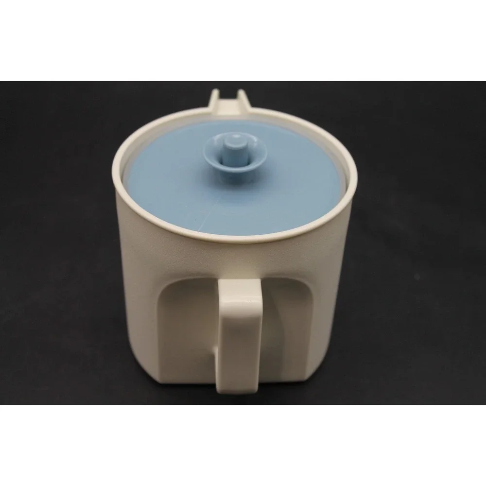 Vintage Tupperware Creamer & Sugar Bowl Set White Blue Replacement Missing Lid